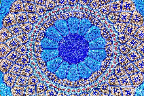 Blue pottery plate-Madaba-Jordan. Art Print by William Perry